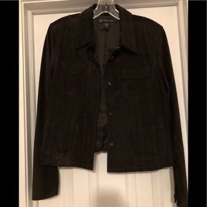 INC Chocolate Brown Leather Jacket